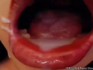 Voluptuous trans shoot a huge ajaýyp load in her own mouth